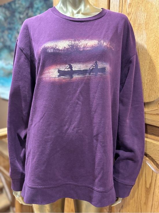 Penmans Other - Men's Crewneck Sweatshirt in Purple with Canoe Graphic